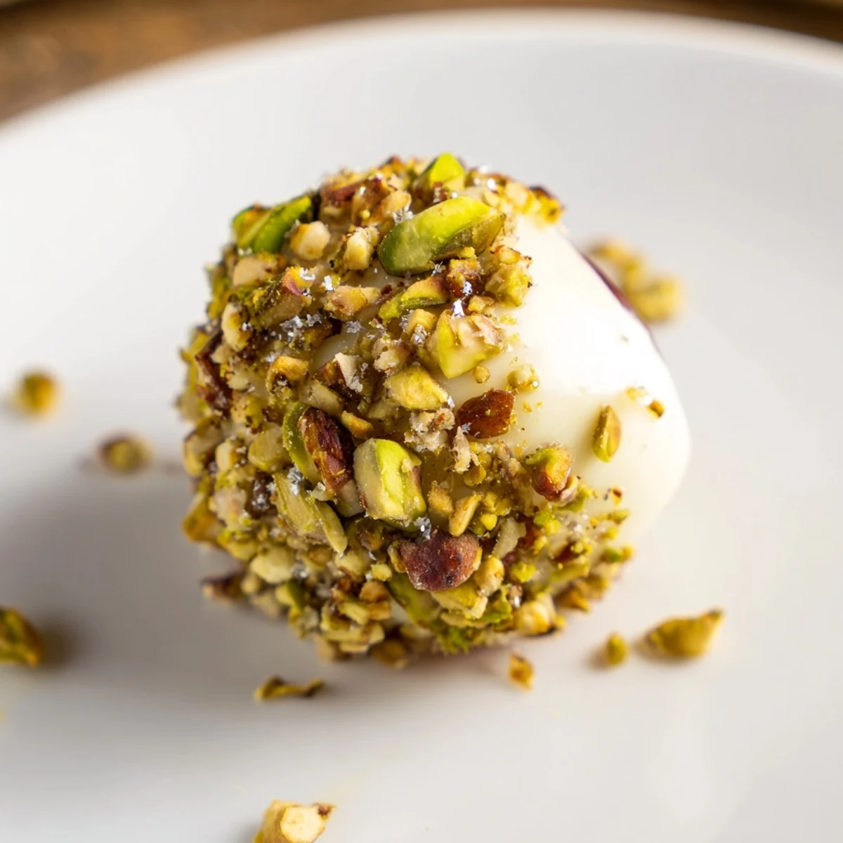 This image shows a beautifully arranged Sparkling Grape Cluster Appetizer with a glistening cheese coating and festive sparkles.