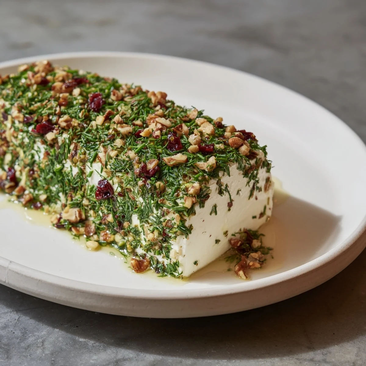 Imagine the delightful flavors of the Winter Snowdrift Goat Cheese Log, a perfect party appetizer drizzled with honey.