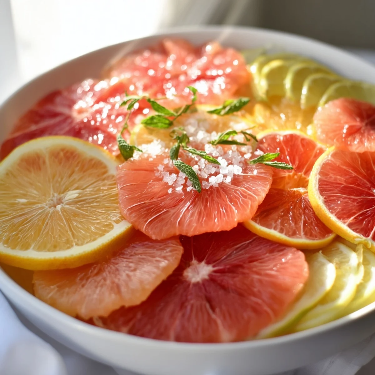 Vibrant Fruit Board: Citrus Slice Garland Platter, a rainbow of citrus, ready to brighten your day.