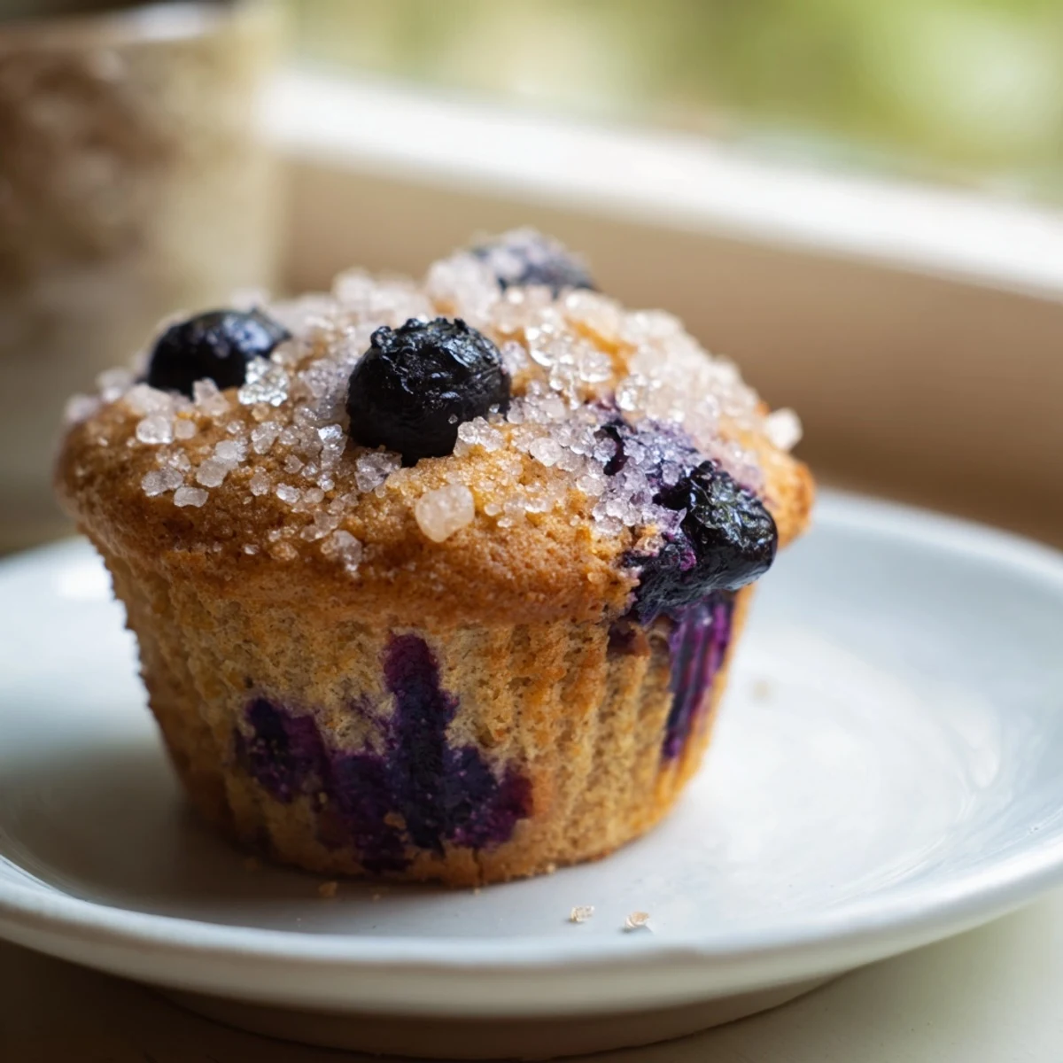 Deliciously moist mini blueberry muffins, ready to serve in a rustic woven basket for all to enjoy.