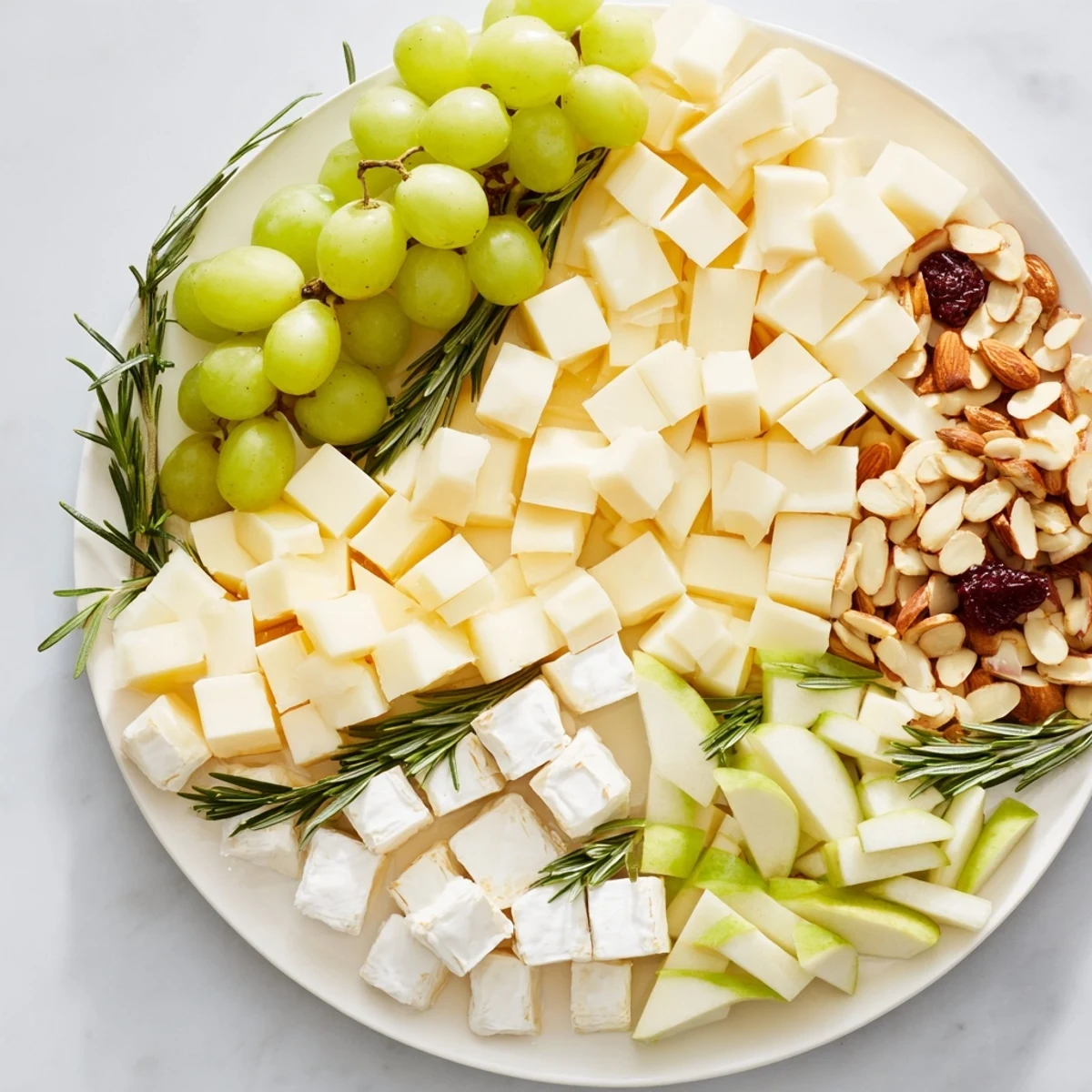 Beautiful Book Club Pairing Platter overflowing with cheeses, fruits, and meats ready to serve.