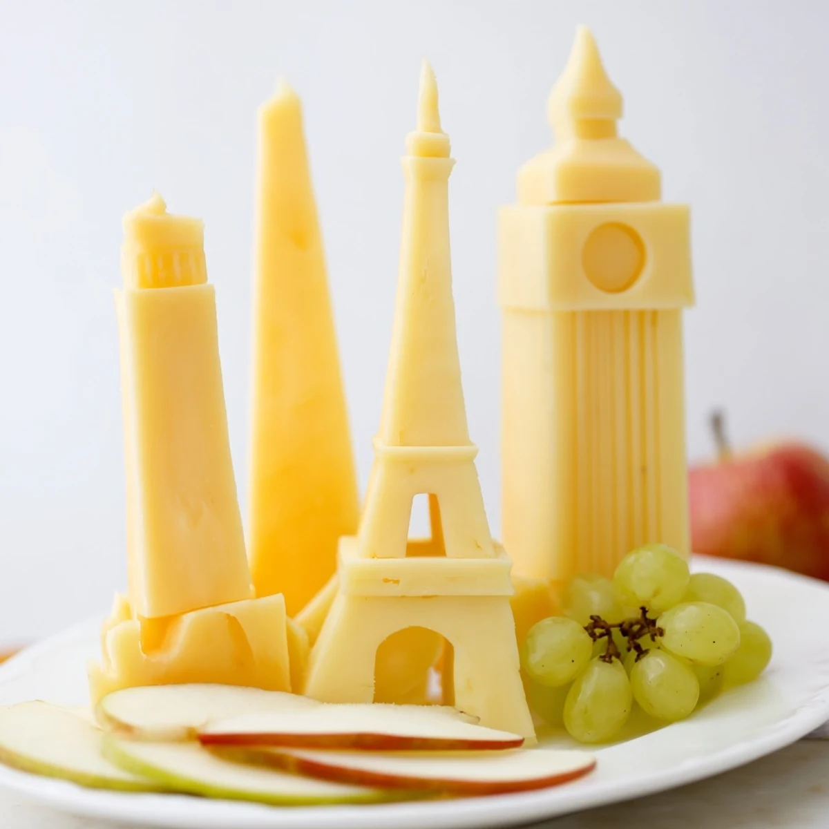 Cheese architecture skyline photograph, highlighting the visually impressive Skyline Silhouette recipe with fruit.