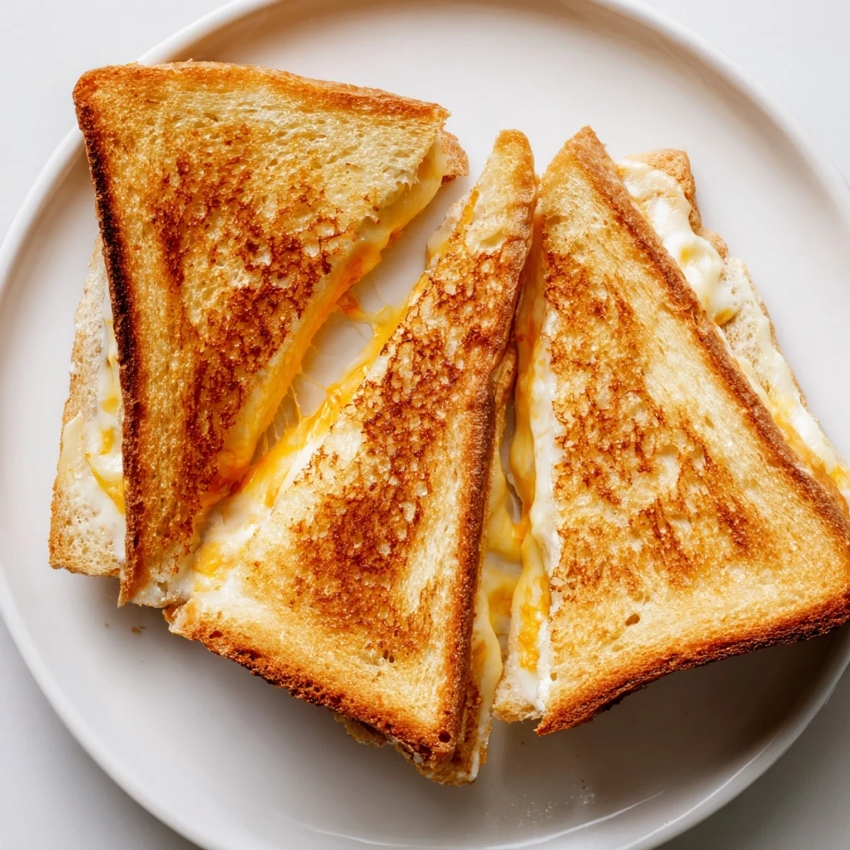 Crispy golden air fryer grilled cheese, oozing with melted cheddar, ready to be devoured.