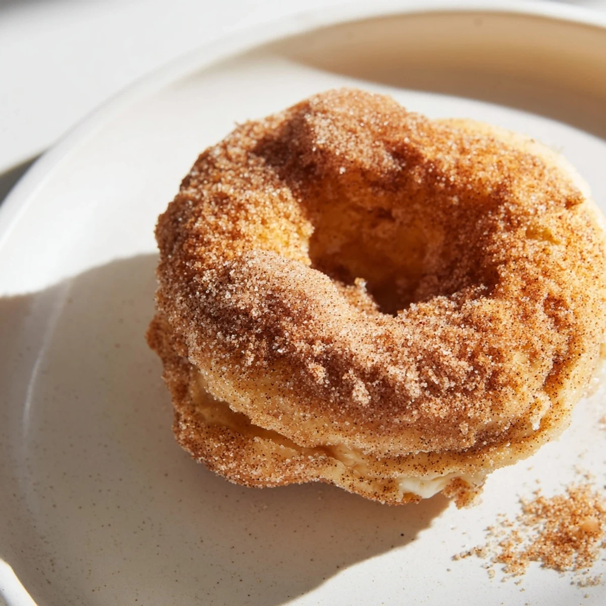 Golden-brown 1-Minute Air Fryer Donuts, coated in cinnamon sugar, ready to be enjoyed warm.