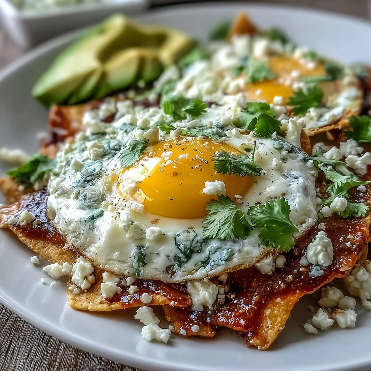 Crispy tortilla chips simmered in spicy salsa, a perfect weekend Chilaquiles breakfast.