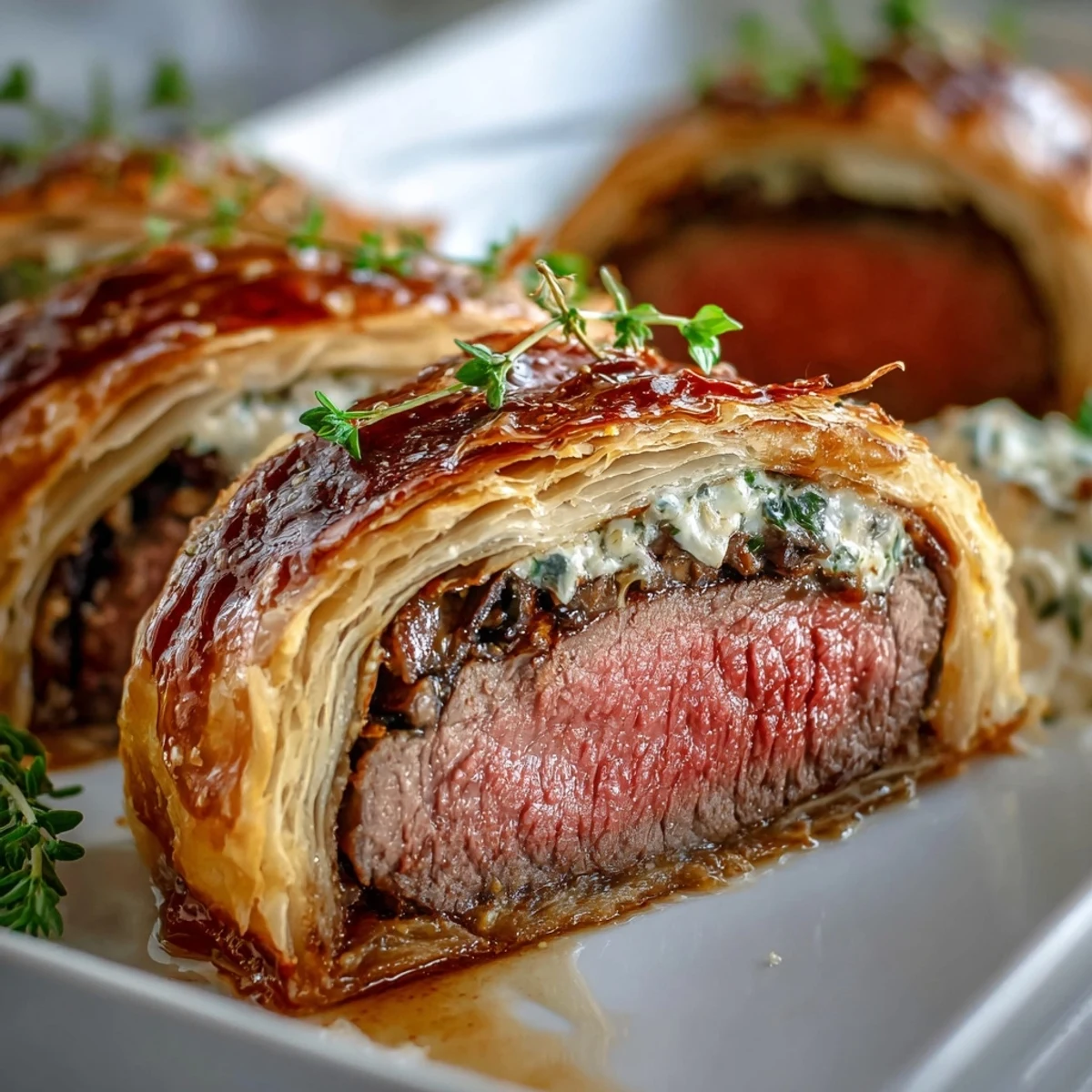 Freshly baked Beef Wellington resting on a cutting board, ready to be served for a special dinner.