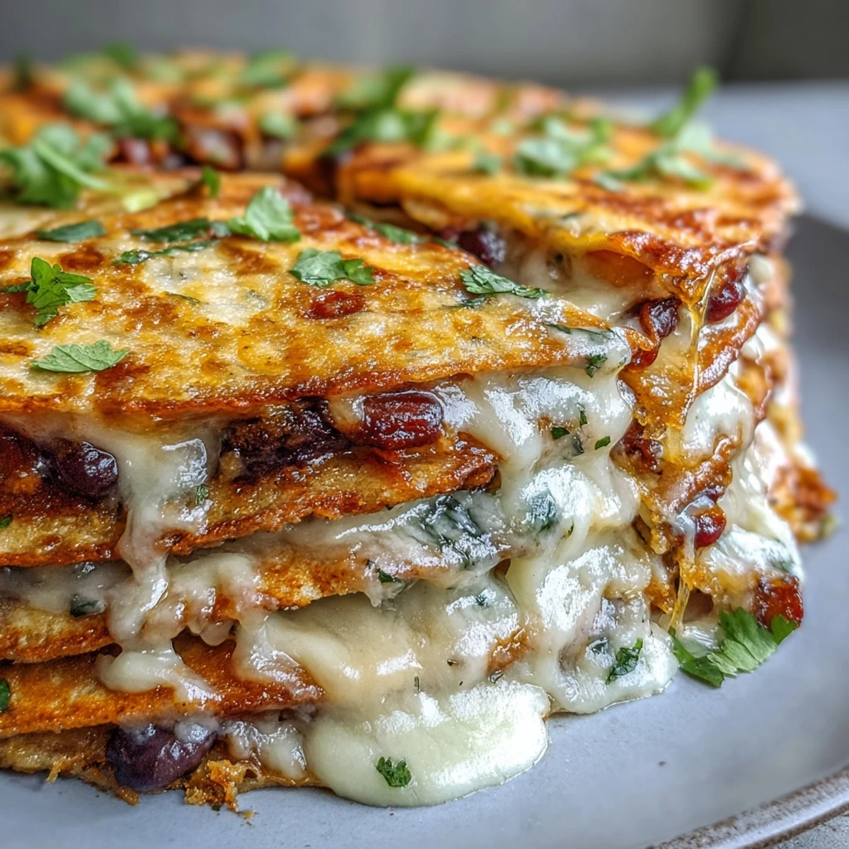 A vegetarian Blooming Quesadilla Ring with warm, melted cheese and spices, served with salsa, sour cream, and avocado slices.