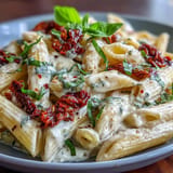 Vivid Marry Me Pasta dish, rich with sun-dried tomatoes and parmesan cheese.