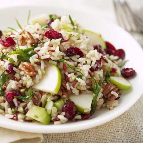 Earthy Light Forest-Inspired Wild Rice and Cranberry Salad, bursting with fresh flavors and textures.