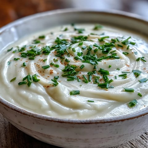 A bowl of creamy celery root bisque, garnished with fresh chives and a swirl of cream, served as a sophisticated starter.
