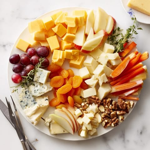 A flavorful housewarming open house spread showcases diverse cheeses, colorful grapes, and crunchy cracker selections.