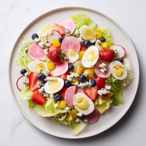 A colorful serving of Baby Shower Pastel Palette Salad, beautifully arranged for a baby shower.