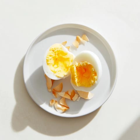 These golden Air Fryer Boiled Eggs look delicious, perfect for a quick and protein-packed snack.