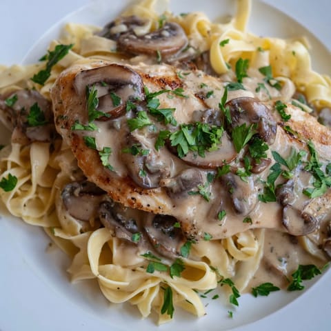 Creamy Chicken Marsala with Pasta