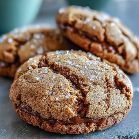 Freshly baked Hojicha Cookies are arranged on a white ceramic plate next to a steaming cup of matcha latte.