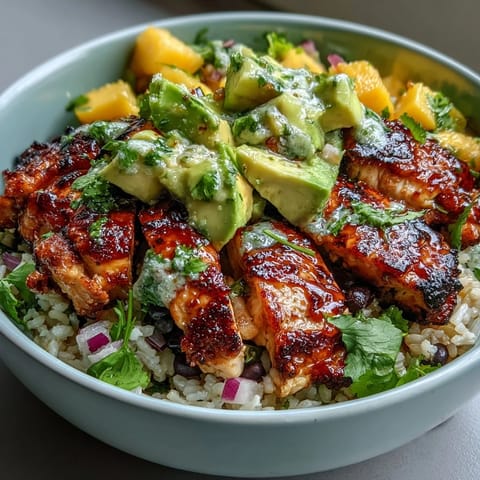 Mango Avocado Chicken Bowls