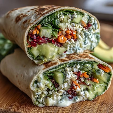 Fresh flour tortillas rolled with crisp spinach, cucumber, and bell pepper, drizzled with zesty lemon aioli sauce.  