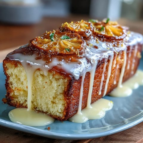 Zesty Italian-American pound cake infused with Limoncello, topped with bright lemon glaze and fresh zest for extra flavor.  