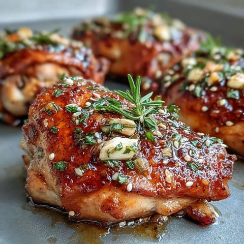 Honey Garlic Baked Thighs