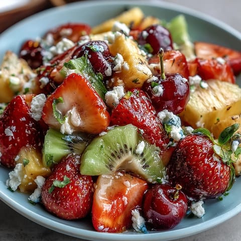 Rainbow Fruit Table with Coconut Whipped Cream: colorful fresh fruit arranged in a vibrant rainbow pattern with a bowl of creamy coconut whipped cream on the side.