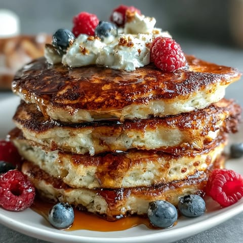 Golden, protein-rich Icelandic Skyr Pancakes ready for a delicious, wholesome breakfast.