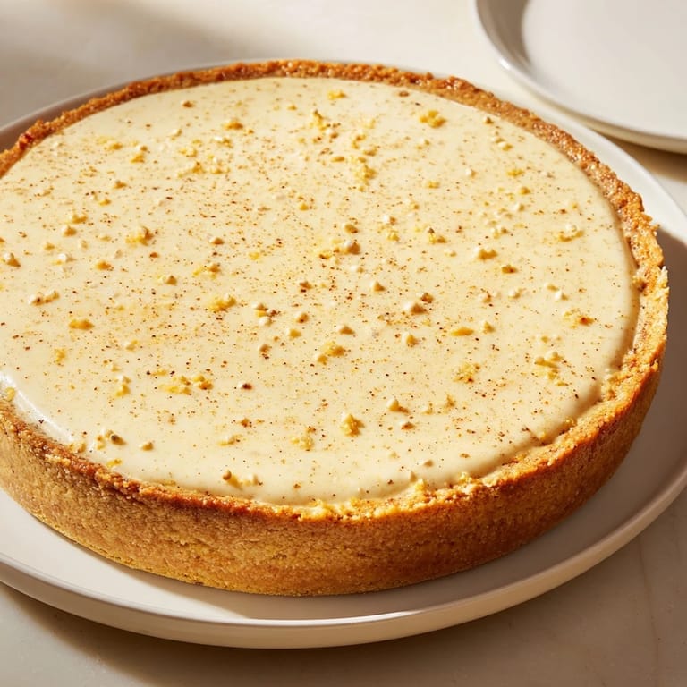 The baked Soft Home Plate: Saffron and vanilla custard tart features a sunny golden hue, irresistible.
