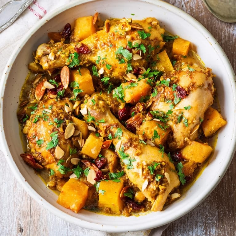 This hearty Soft Spice Slow-Cooker Chicken and Sweet Potato Tagine is ready to enjoy for dinner tonight.