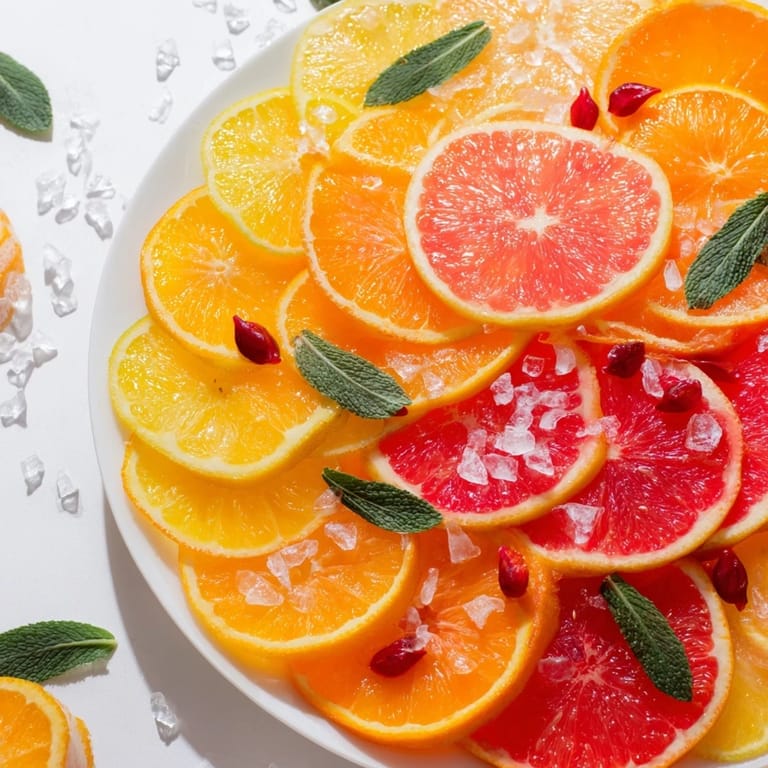 This refreshing Fruit Board: Citrus Slice Garland Platter displays an array of colorful, juicy citrus fruits.