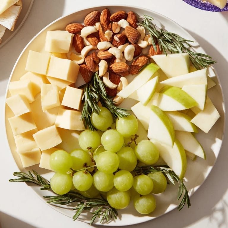 Book Club Pairing Platter showing lovely cheese sections, garnished with sprigs of aromatic rosemary.