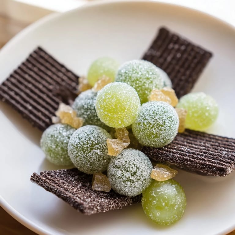 See the shiny sugar crystals on grapes inside this magical The Crystal Cave treat.