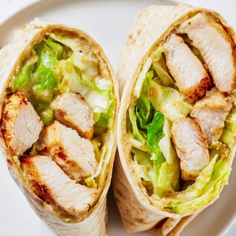 For a quick weeknight dinner, this honey mustard chicken wrap is packed with juicy chicken and crunchy vegetables inside a warm tortilla.