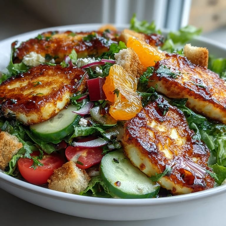 Fresh mint and sumac dressing combine with juicy blood oranges in this Halloumi Blood Orange Fattoush salad.