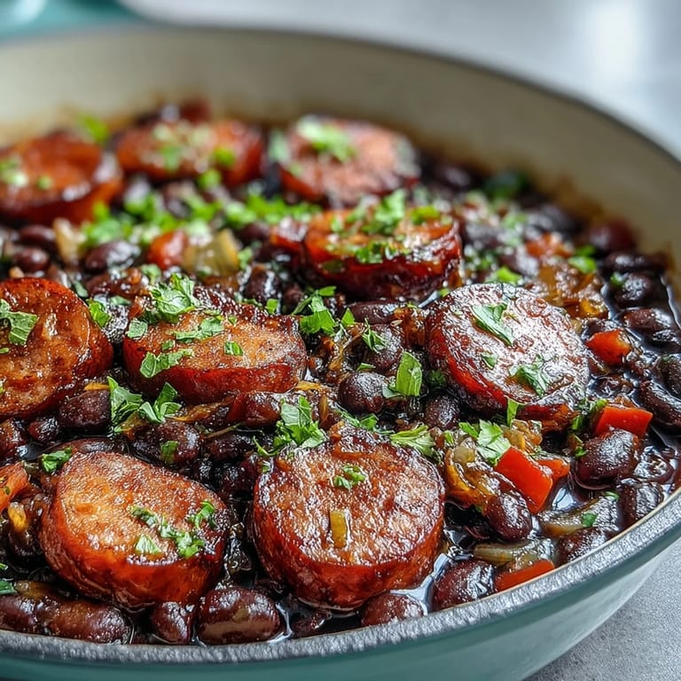 Served hot with lime wedges and cilantro, this Black Beans, Sausage, and Rice Skillet is ready for a weeknight dinner.