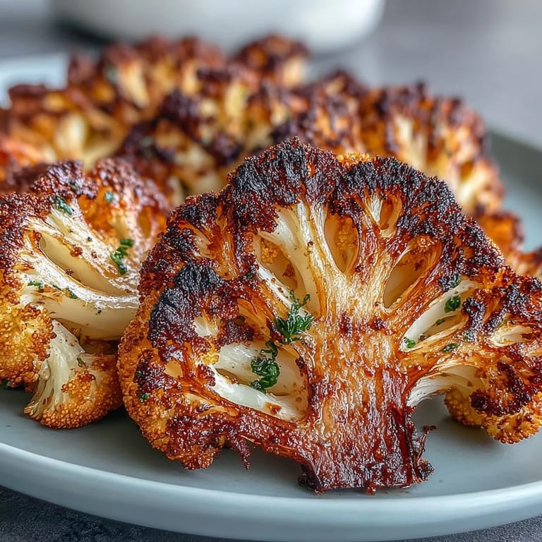 Golden-brown cauliflower bites infused with fragrant allspice, thyme, and cayenne, roasted until perfectly crispy.