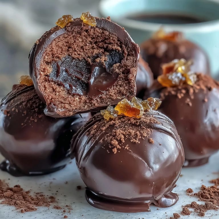 Velvety 70% dark chocolate ganache with bursts of candied orange zest, perfect for gifting or special occasions.  