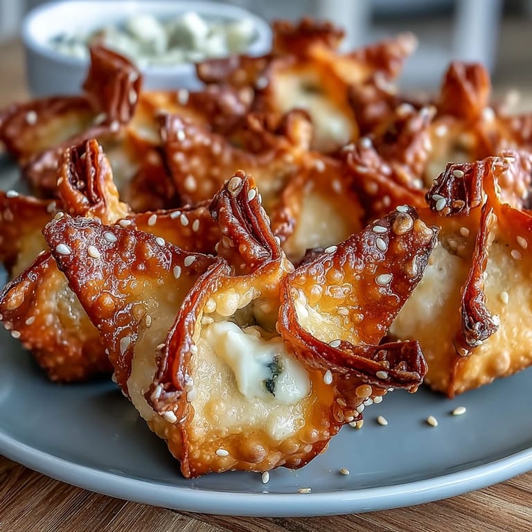 Delightfully crunchy wontons filled with rich cream cheese mixture, a tasty vegetarian appetizer for any occasion.
