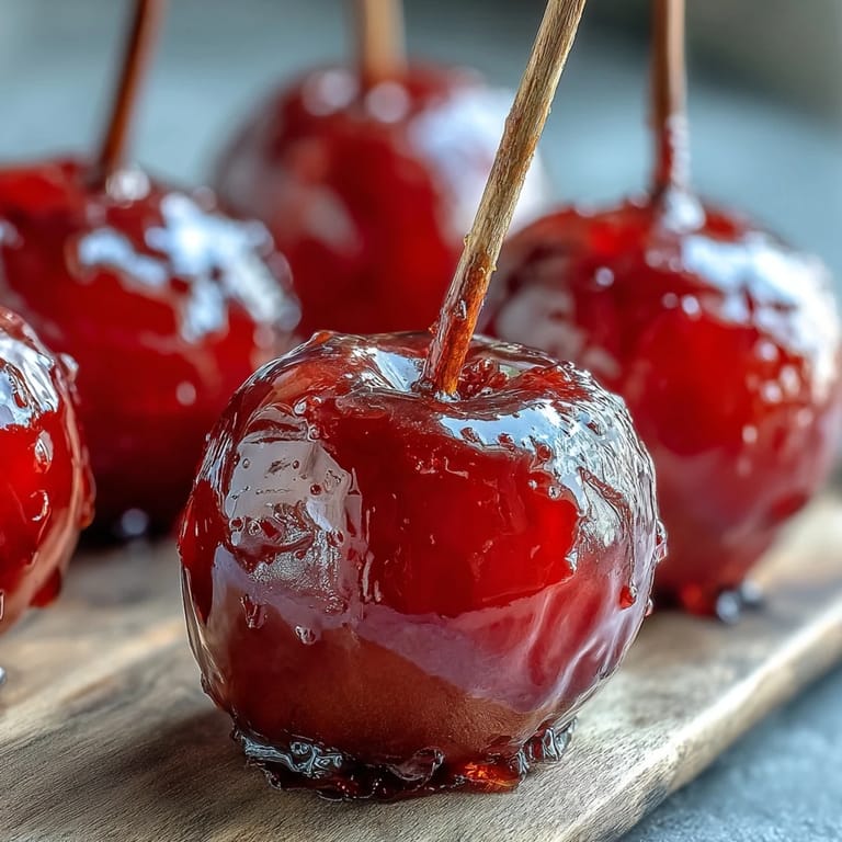 Adorable mini candy apples with crisp Granny Smith apples dipped in vibrant red sugar coating, ready to enjoy.