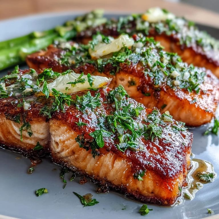 Vibrant salmon fillets with lemon slices and tender asparagus spears, roasted until flaky and aromatic.  