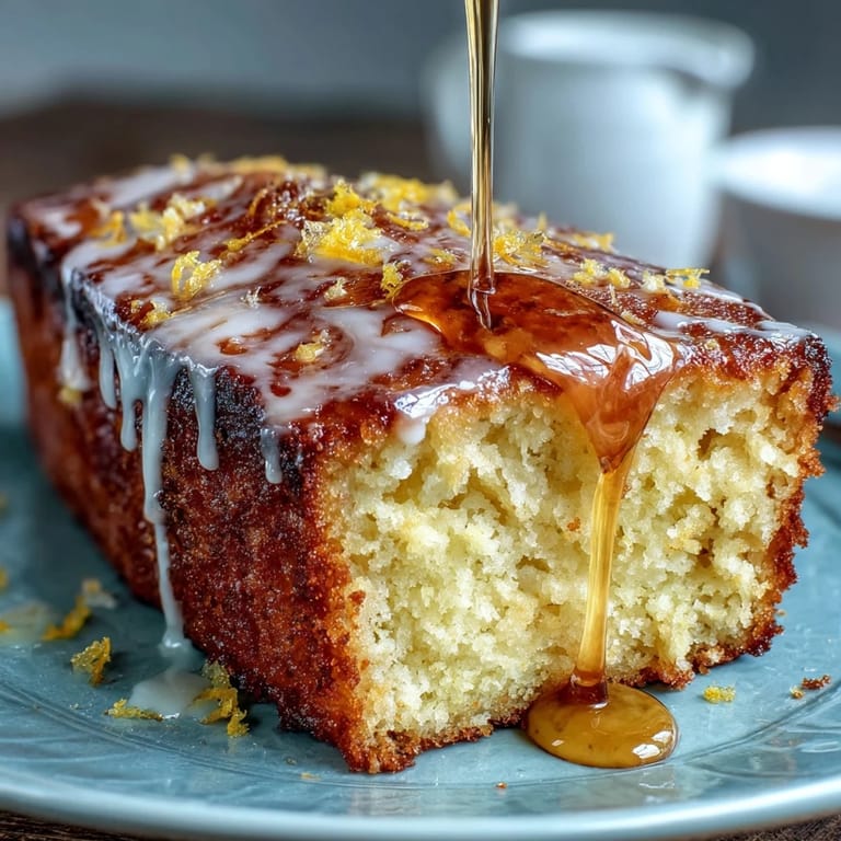 Decadent Limoncello lemon pound cake, moist and buttery, drizzled with tangy citrus glaze and ready for serving.