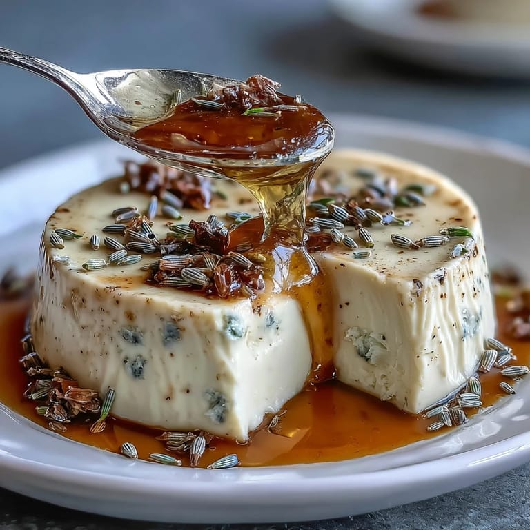 Elegant lavender-infused panna cotta topped with fresh berries and edible flowers, a dreamy spring dessert.
