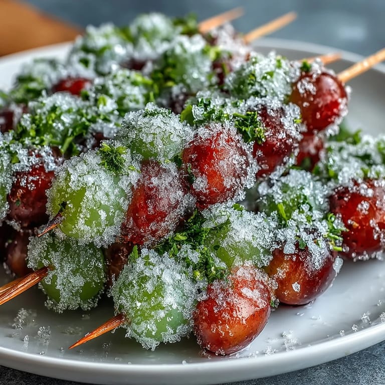 Sweet-tart frozen grape skewers with zesty lime sugar, a simple, gluten-free snack that's both fun to eat and easy to make.