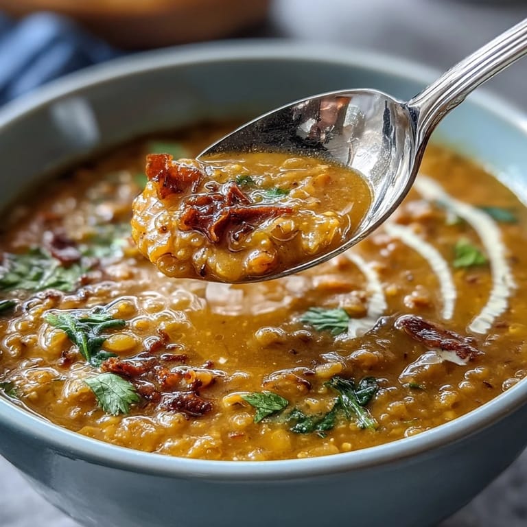 Cozy bowl of turmeric lemon lentil soup featuring tender red lentils, fresh vegetables, and zesty citrus notes for immune-boosting comfort.