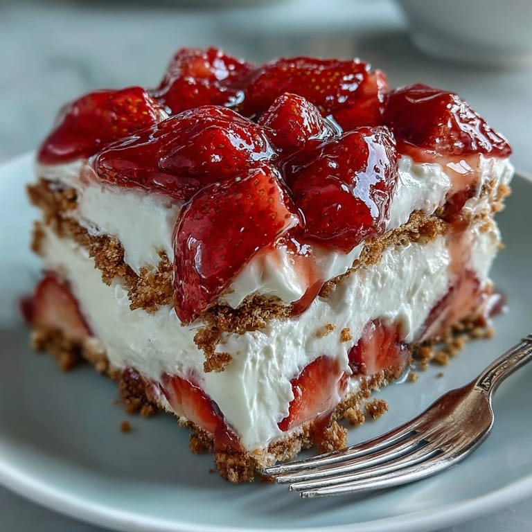 Easy No-Bake Icebox Cake with strawberries, ideal for a cool summer dessert.