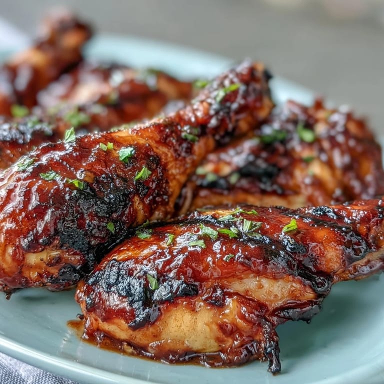 Appetizing BBQ chicken drumsticks, perfectly glazed and ready to serve.
